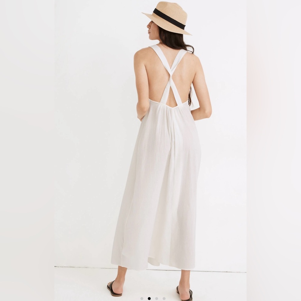 MADEWELL Greek Goddess Cotton Voile Sun Dress ☀️ “Lighthouse” White Large NWT 🇬🇷